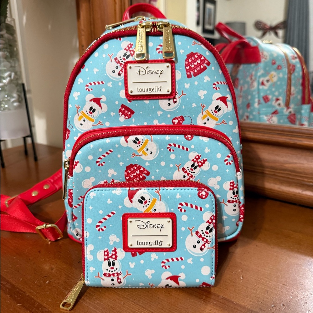 Loungefly mini backpack and matching wallet